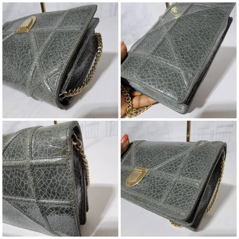 Authentic CHRISTIAN DIOR Metallic Brushed Calfskin Diorama Wallet on Cha… - Picture 14 of 16